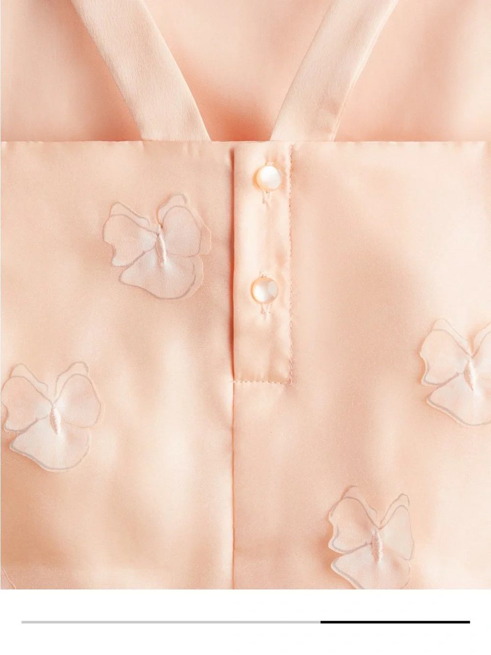 H&M Peach Pink Organza Butterfly Appliqué Dress